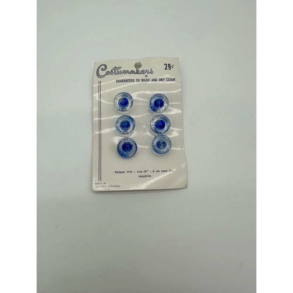 Costumakers Buttons Vintage‎ Sewing Notions Sapphire Blue Size 24